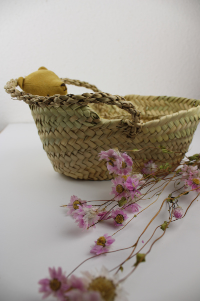 Petit panier en feuille de palmier artisanat marocain