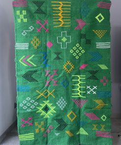 Tapis marocain Kilim vert