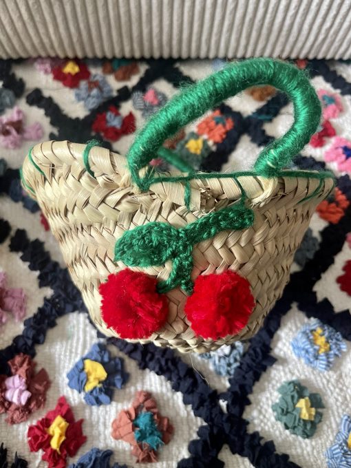 Petit panier broderie cerise – Image 2
