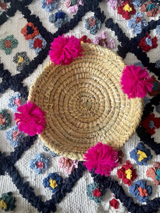 Panier pompon fuchsia