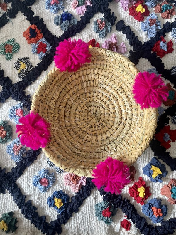Panier pompon fuchsia