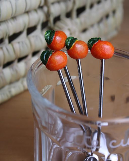 Cuillères à café orange vintage – Image 3
